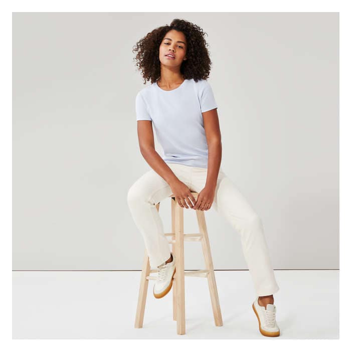 Aux Femmes T-shirt essentiel en coton biologique - Bleu Cendré